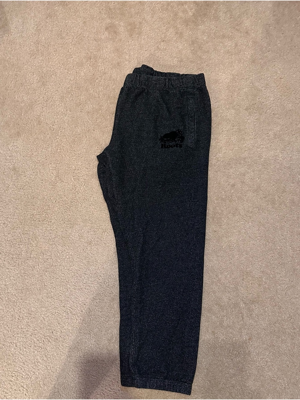 Roots Black Sweatpants - Logo Joggers